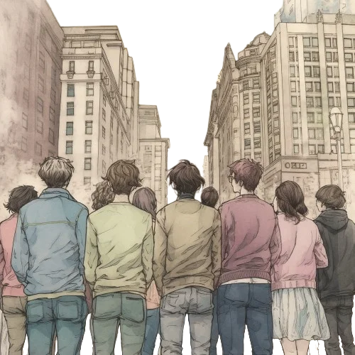 Emerging young voices symbolizing imagination and new ideas in children’s books