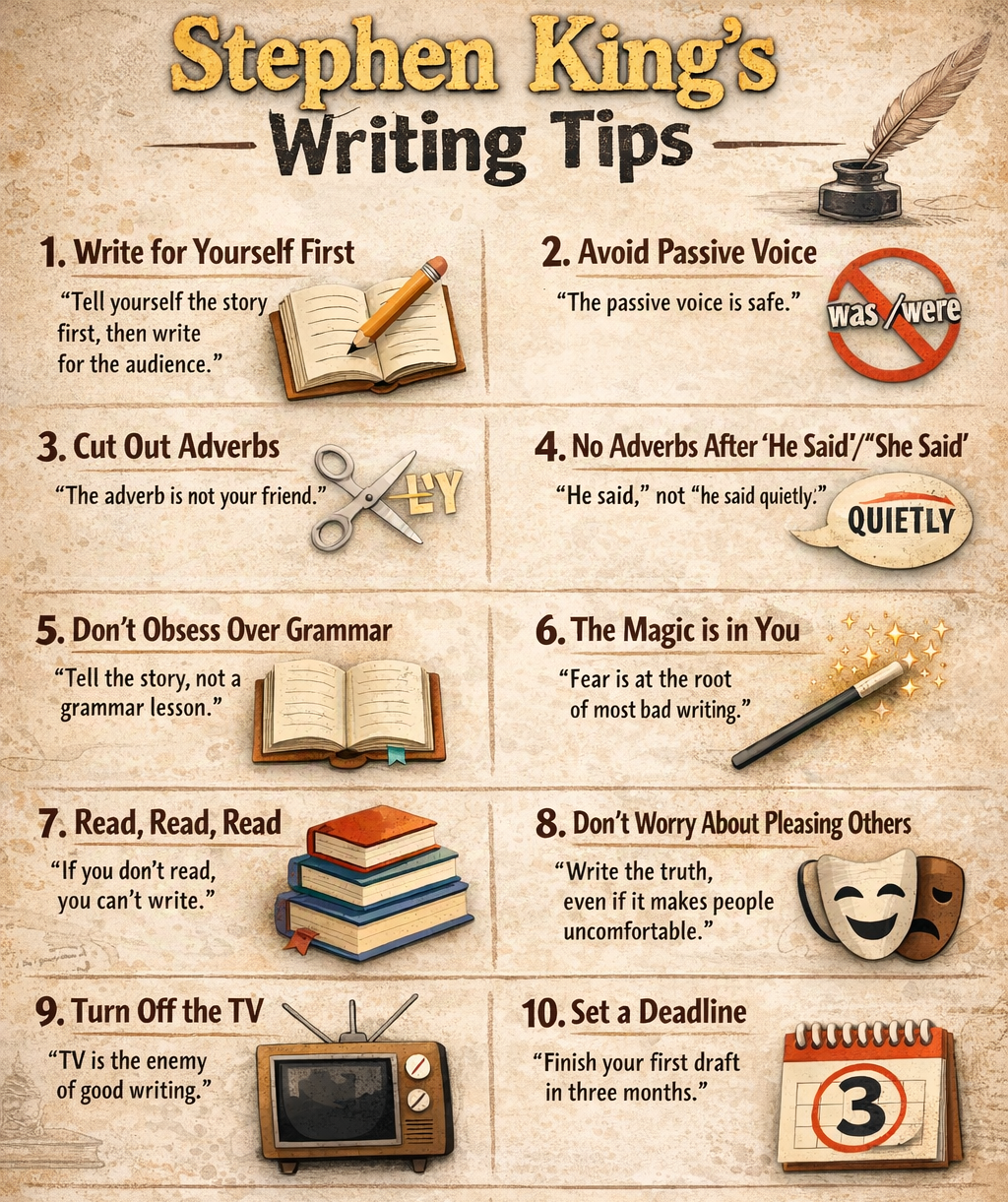 Stephen King’s Writing tips