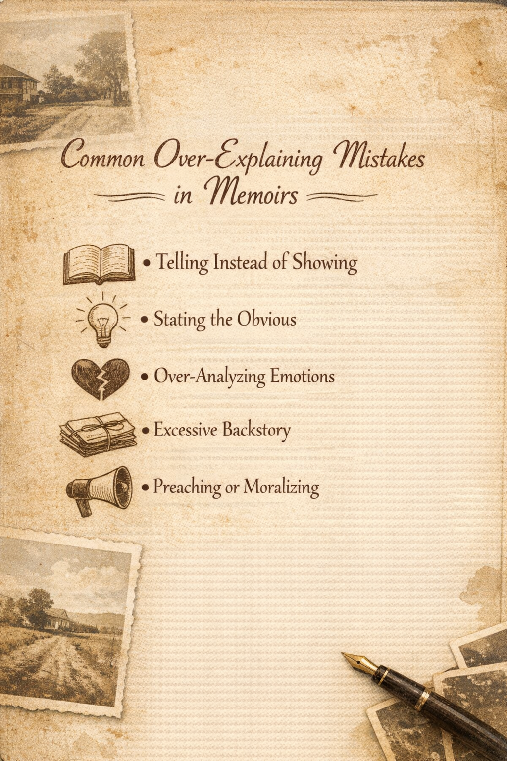 common over-explaining mistakes in a memoir