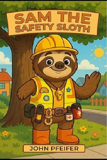 Sam the Safety Sloth by John Pfiefer – custom book design by the designers team at Writers of the West