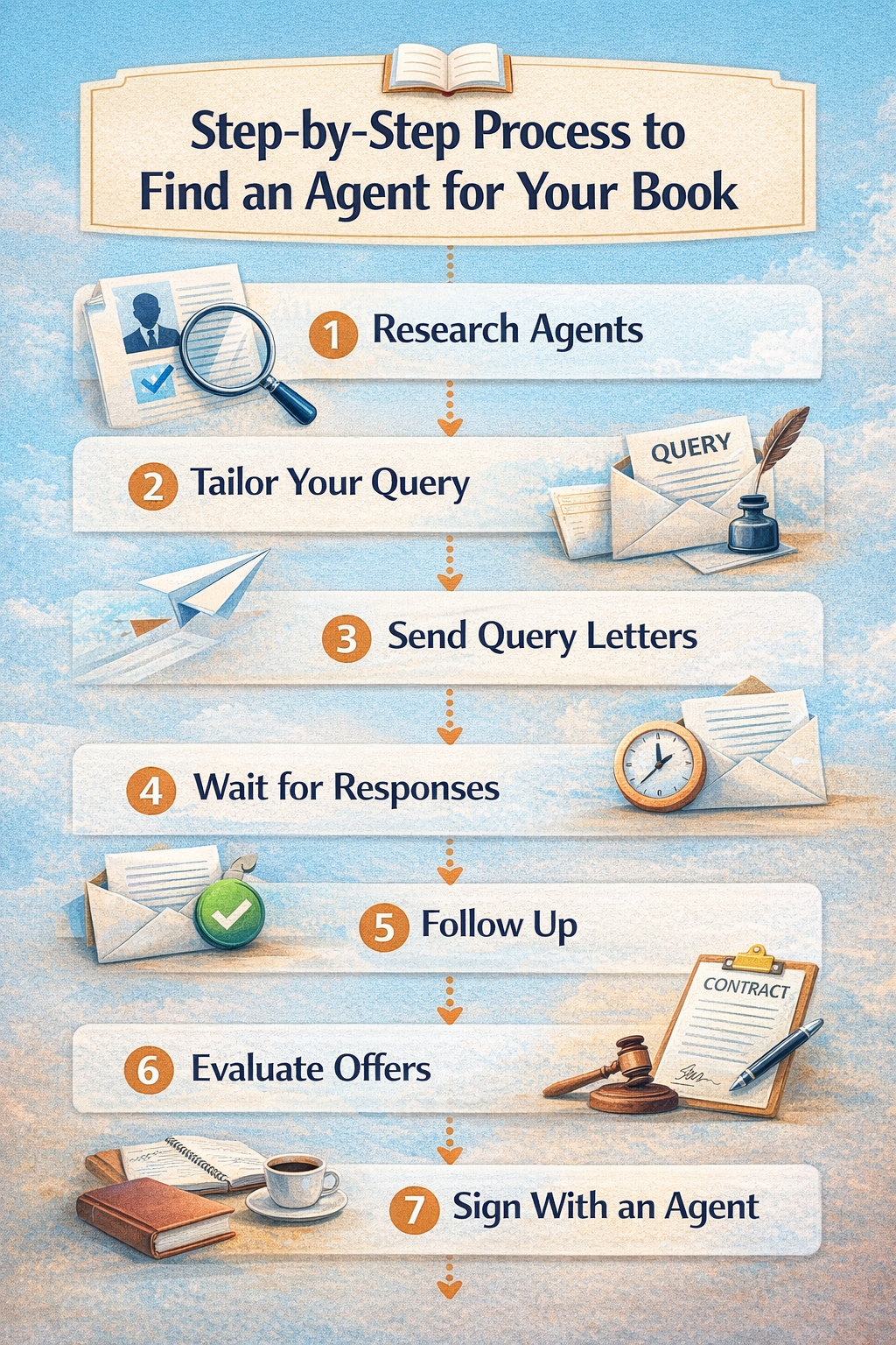 step by step process to find an agent for your book