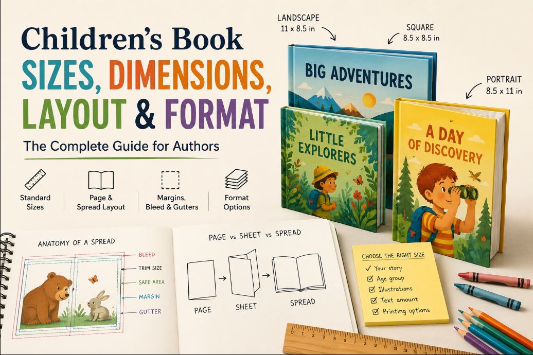 childrens book size dimensions layout and format
